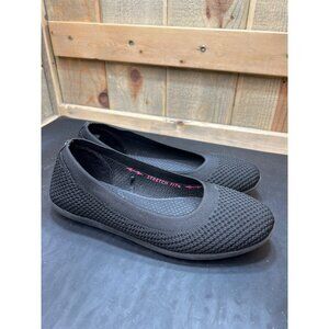 Skechers Womens Black Air-Cooled Memory Foam Stretch Fit Slip-On Flats Size 7